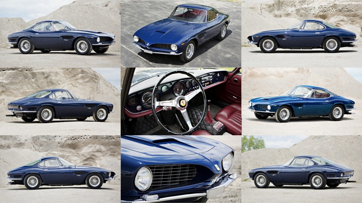 This one-of-a-kind 1962 Ferrari 250 GT SWB Berlinetta Speciale was designed by a collaboration between Nuncio Bertone and a 23–year–old Giorgetto Giugiaro and built by Nuncio’s legendary house of Carrozzeria Bertone as his personal car. It is estimated by Gooding to sell for between $14,000,000 and $16,000,000.