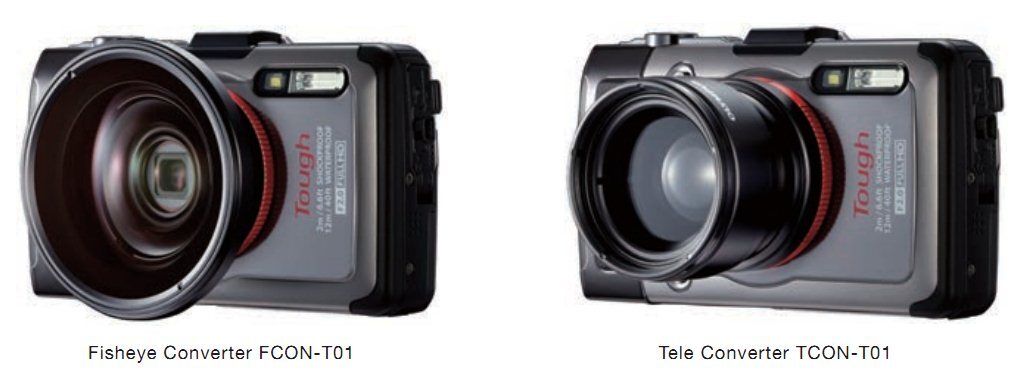 A converter ring allows for the addition of a CLA-T01 conversion lens adapter, to attach either an waterproof Fisheye Converter Lens or a Teleconverter Lens
