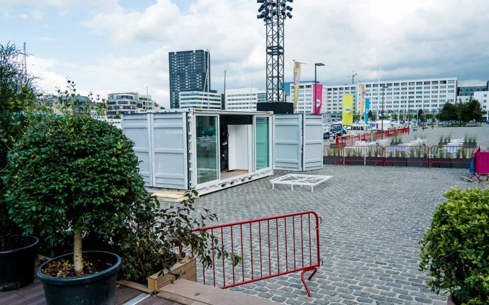 The main draw for the small-sized container hotel is it's ability to easily pick up and move to more intimate locations, while still providing a comfortable bed and hot shower nearby