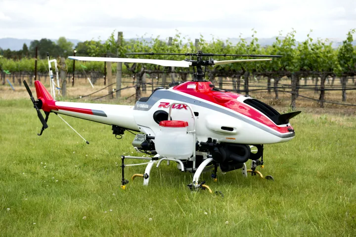 The Yamaha RMax helicopter used in the UC Davis tests