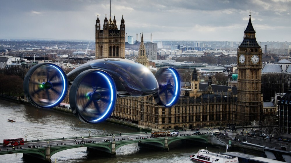 A rendering of the XP4 eVTOL in forward flight