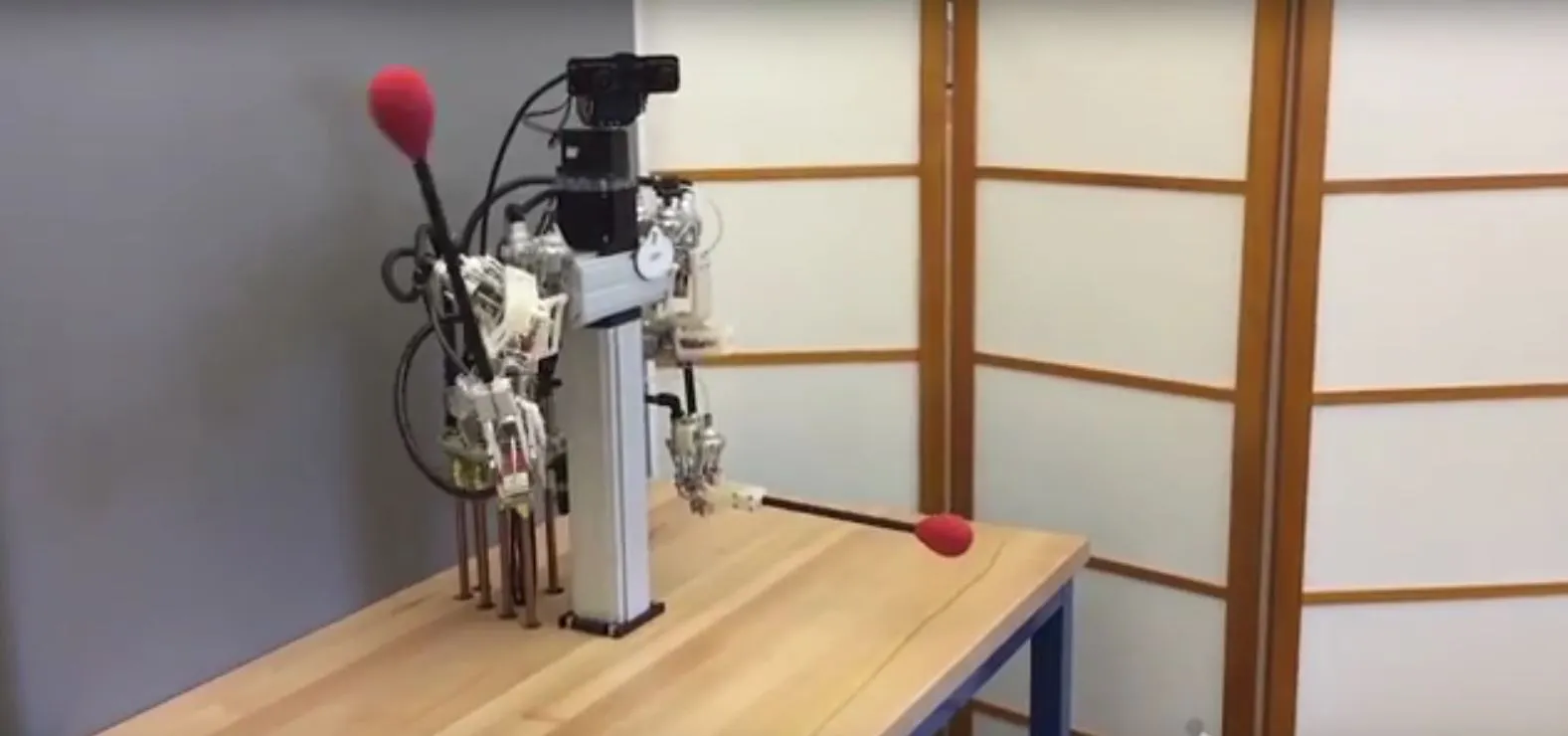 The hybrid robot is a humanoid torso