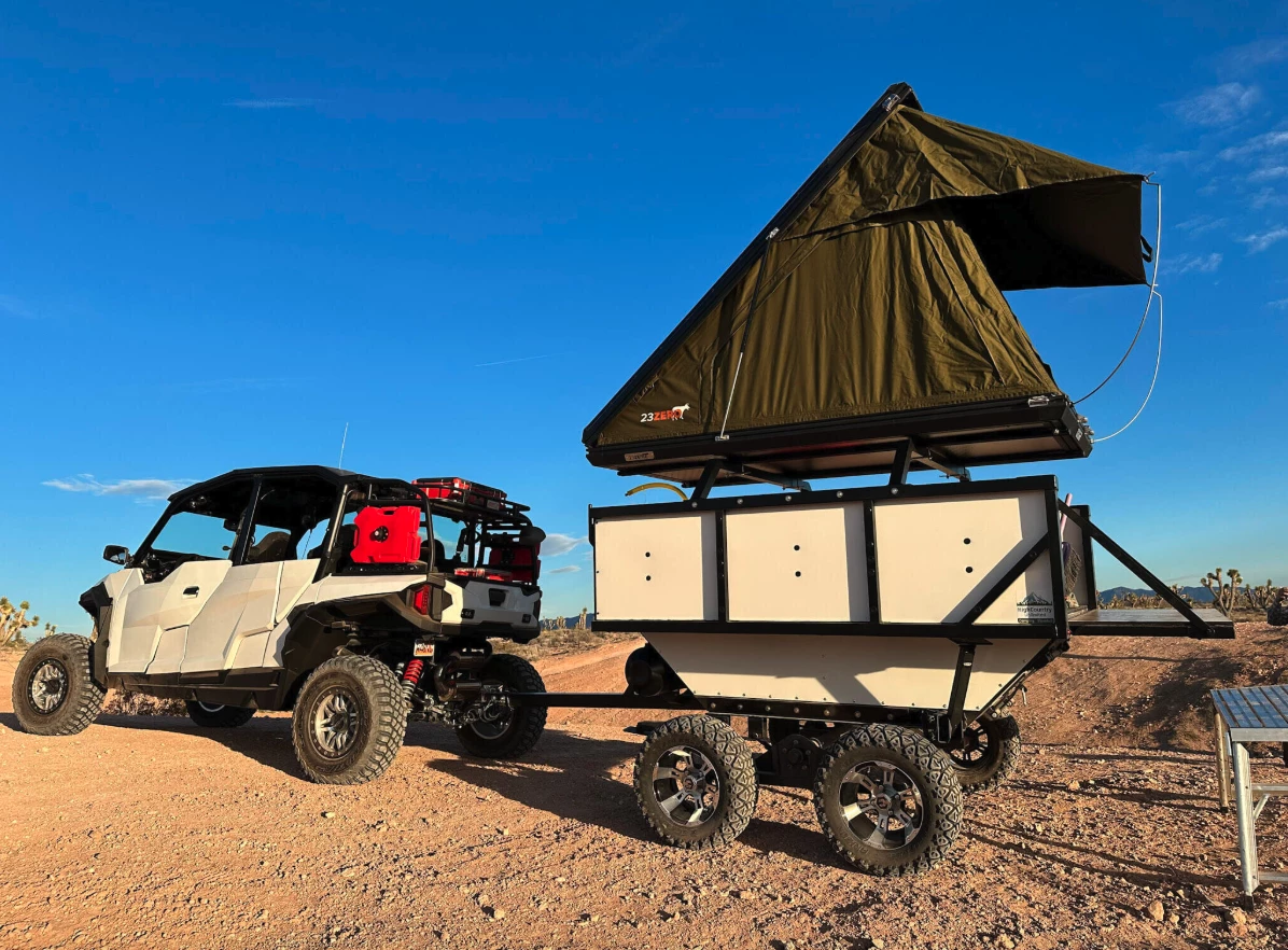 Highcountry offers a variety of "Camp Mansion" options with various hard and soft shell rooftop tents
