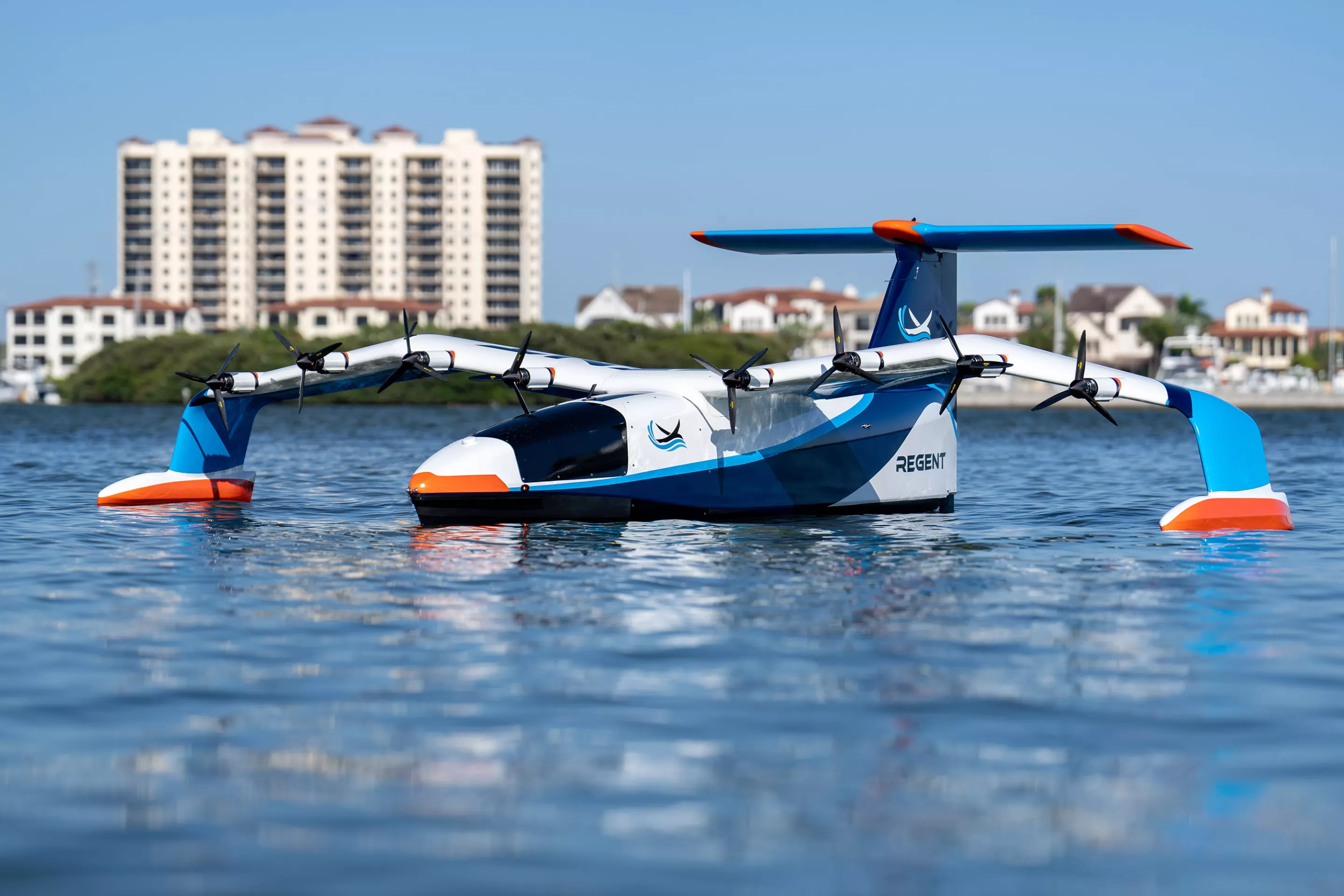 Regent's quarter-scale unmanned Seaglider prototype on the water