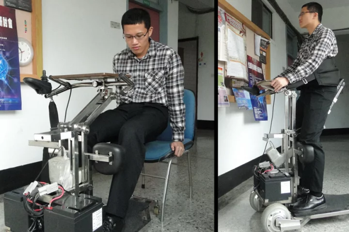 The i-Transport robotic vehicle lets the wheelchair-bound reach a standing position