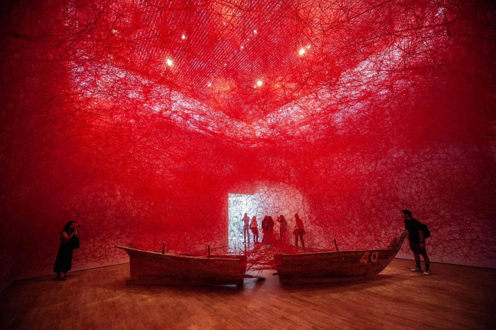 2,500 balls of yarn feature in this installation from Japanese artist Chiahru Shiota