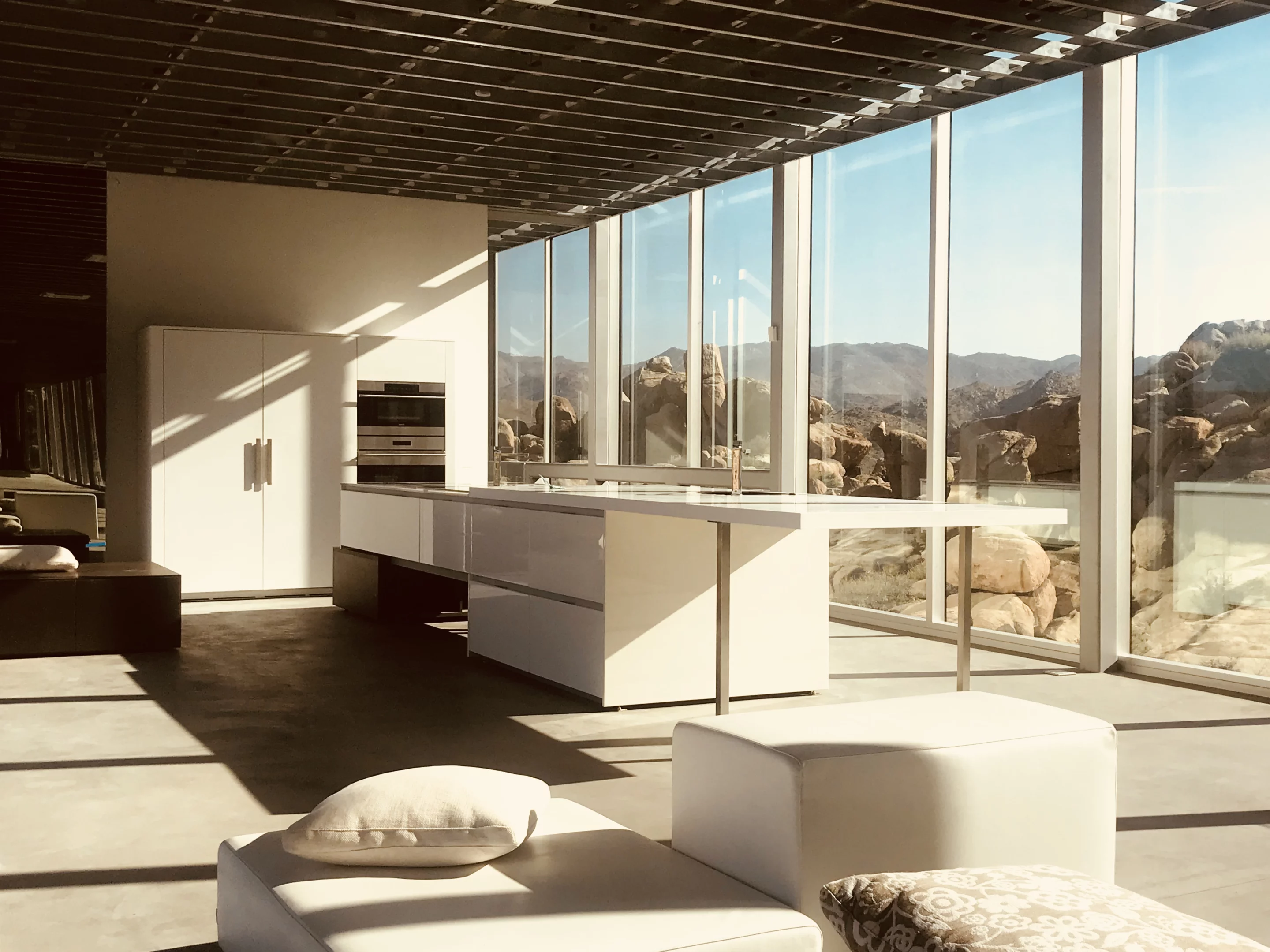 The Invisible House's kitchen is equipped to host small parties and includes two ovens