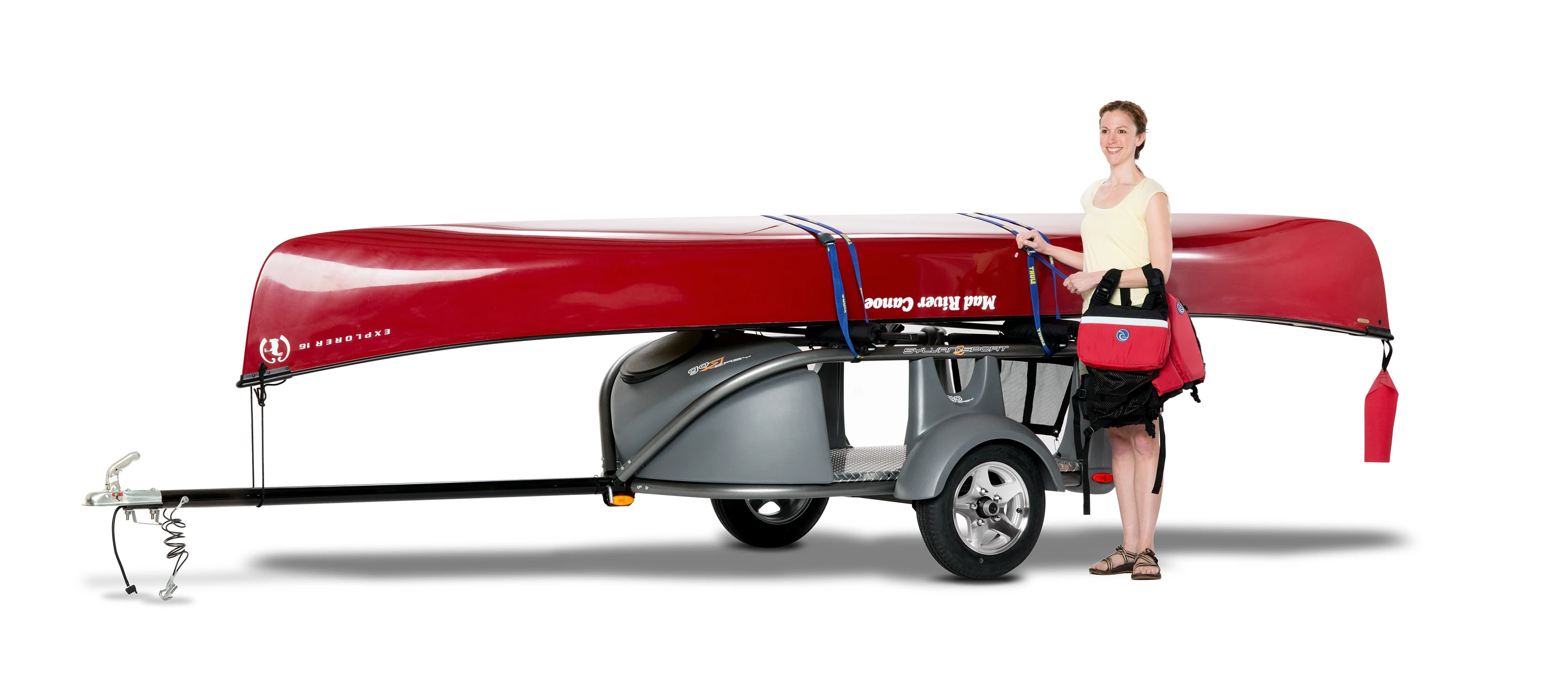 The GO-Easy with tongue extension carries a canoe