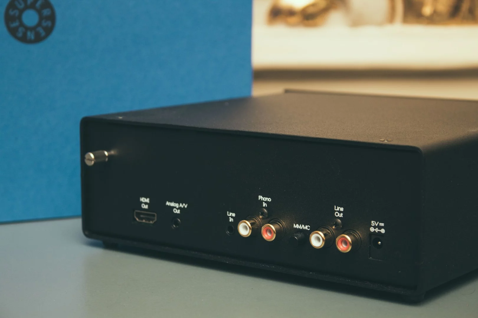 Typical phono pre-amp connections around back of the VinylVideo Connector, with the addition of HDMI and Analog A/V Out