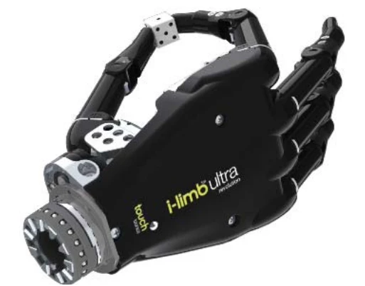 i-limb ultra revolution hand showing wrist attachment and precision grip