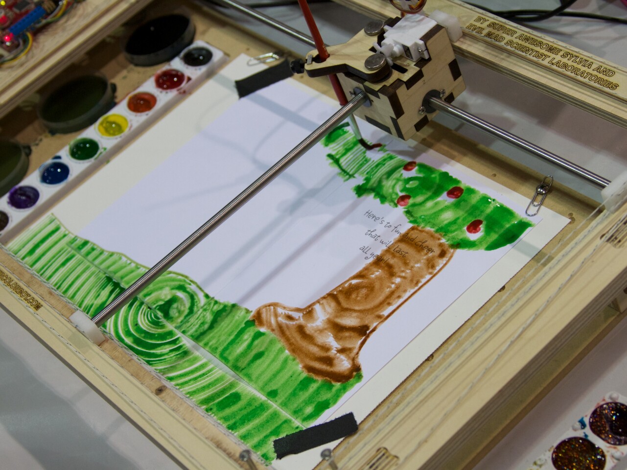 Since the paint process is automated, the bot can fill in large areas on its own or recreate the exact same drawing multiple times, much like a home printer
