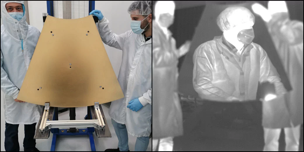 Visible and infrared images from the primary mirror