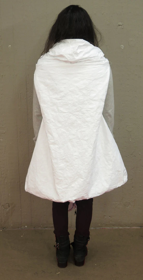 The wearable shelter is designed to be cheap and sustainable