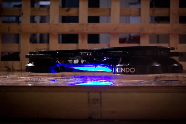 The batteries in the current prototype are only good for less than 10 minutes of hover time