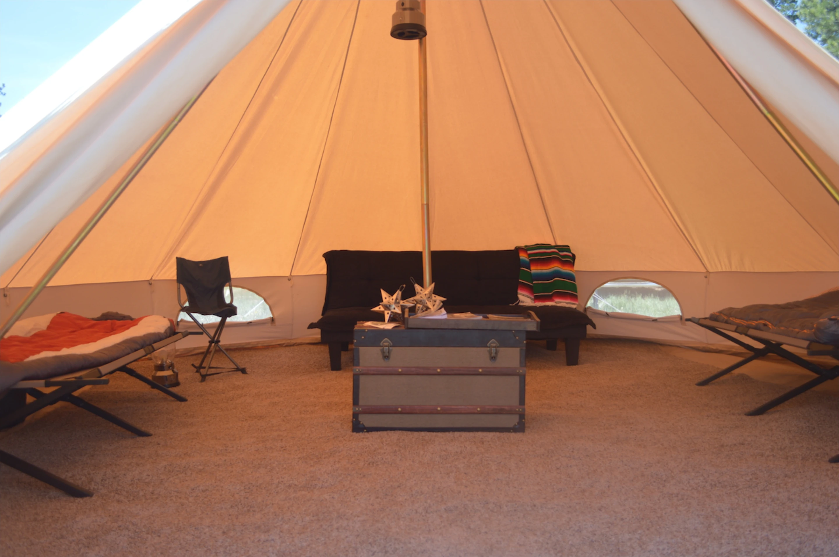 Inside the Stout Bell Tent