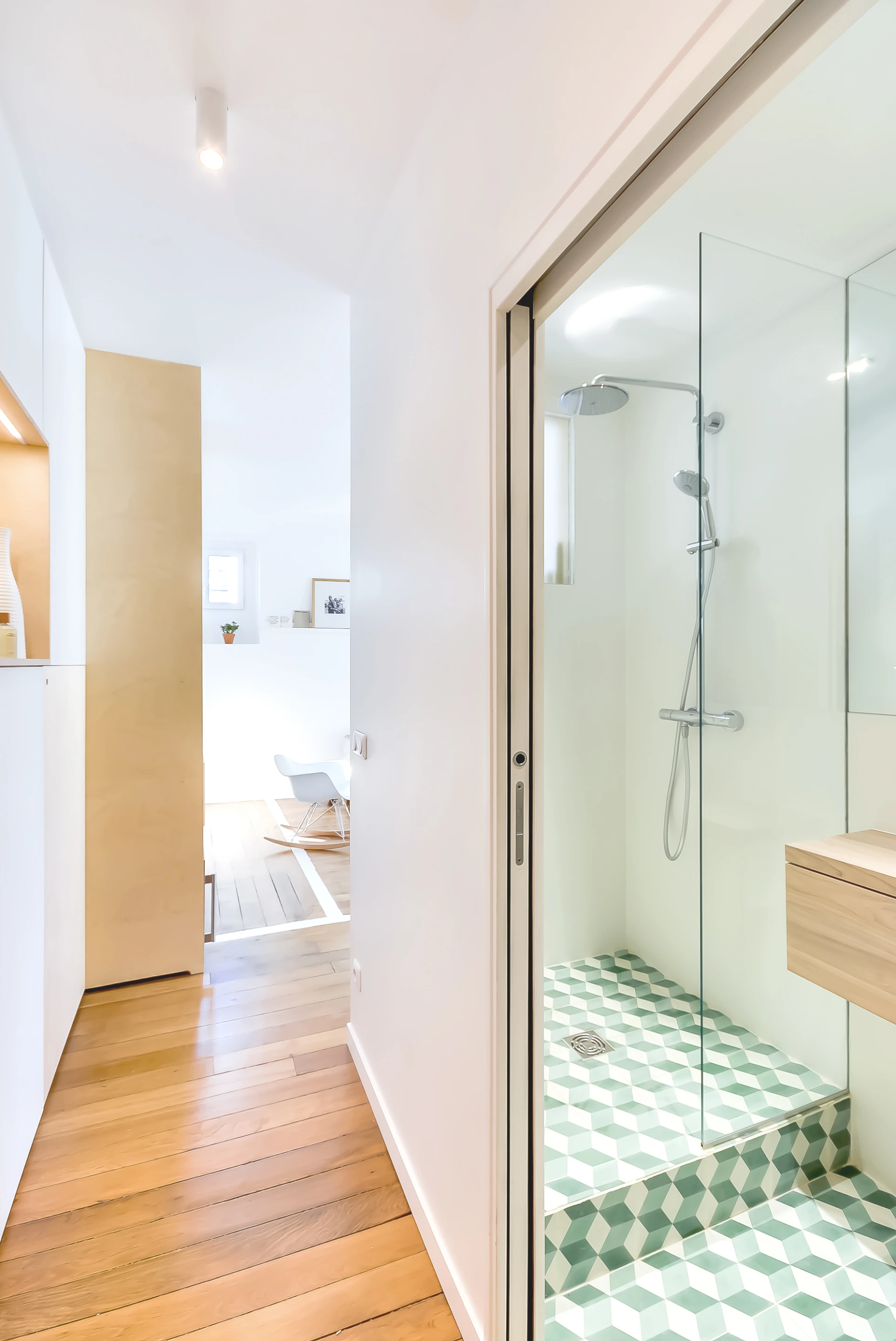 The bathroom measures just 2.3 sq m (24 sq ft) and includes toilet, sink, and shower but no bath (Photo: Meero)