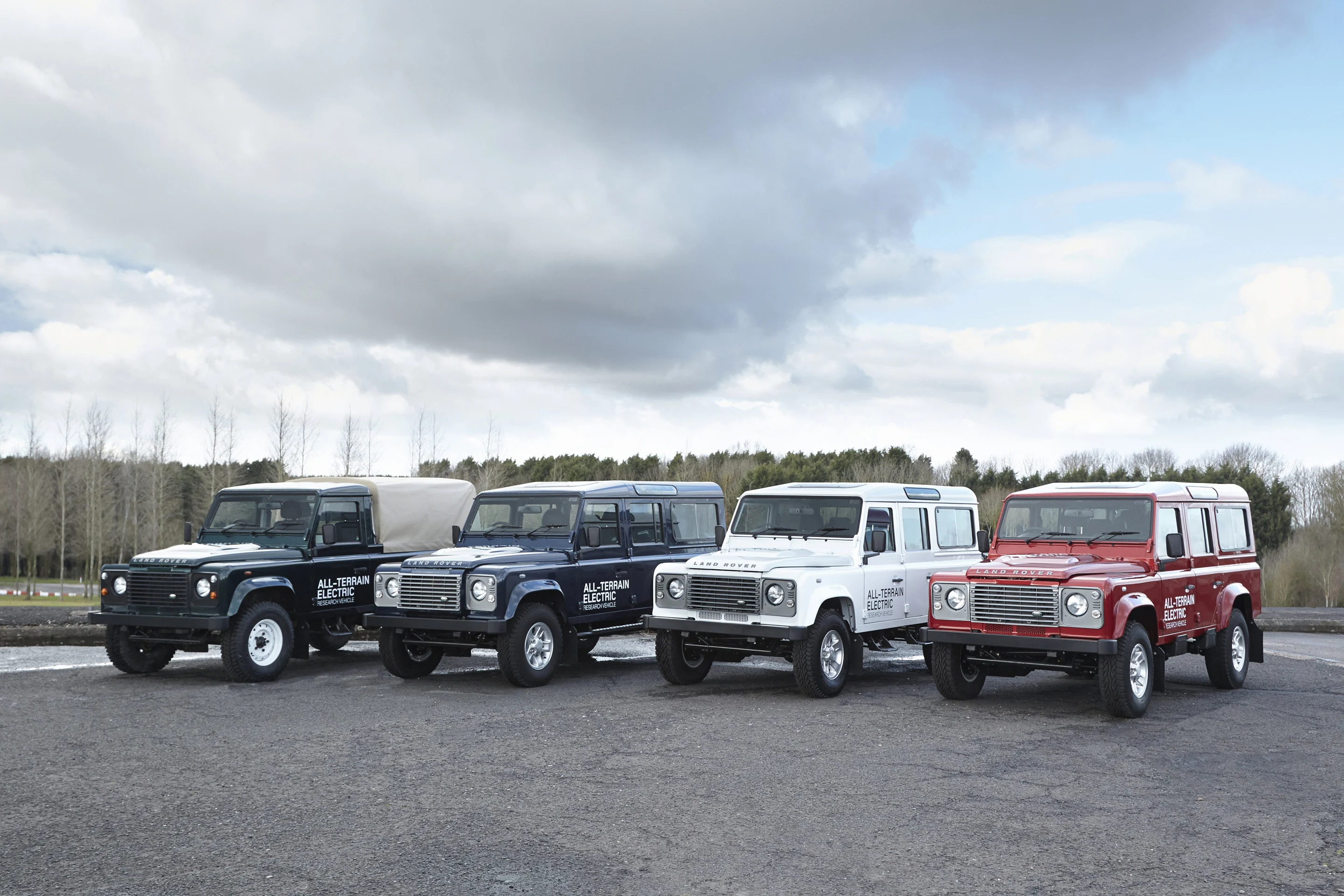 Land Rover has a fleet of seven electric Defenders to show