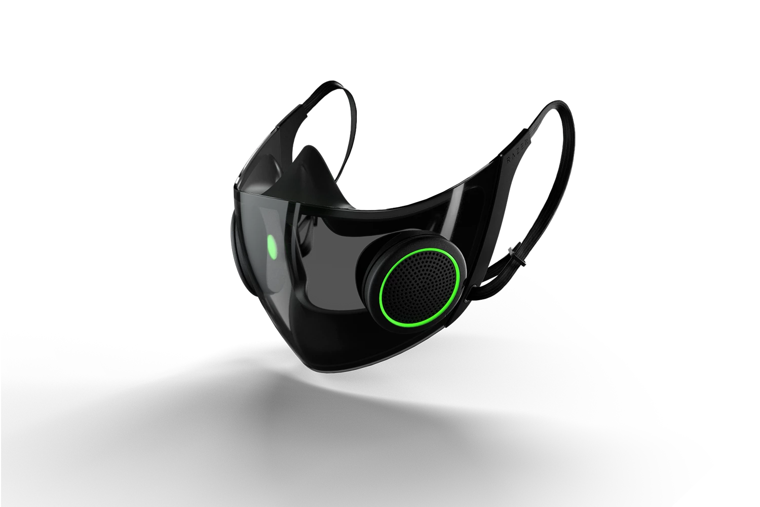 The mask is fitted with removable ventilation discs