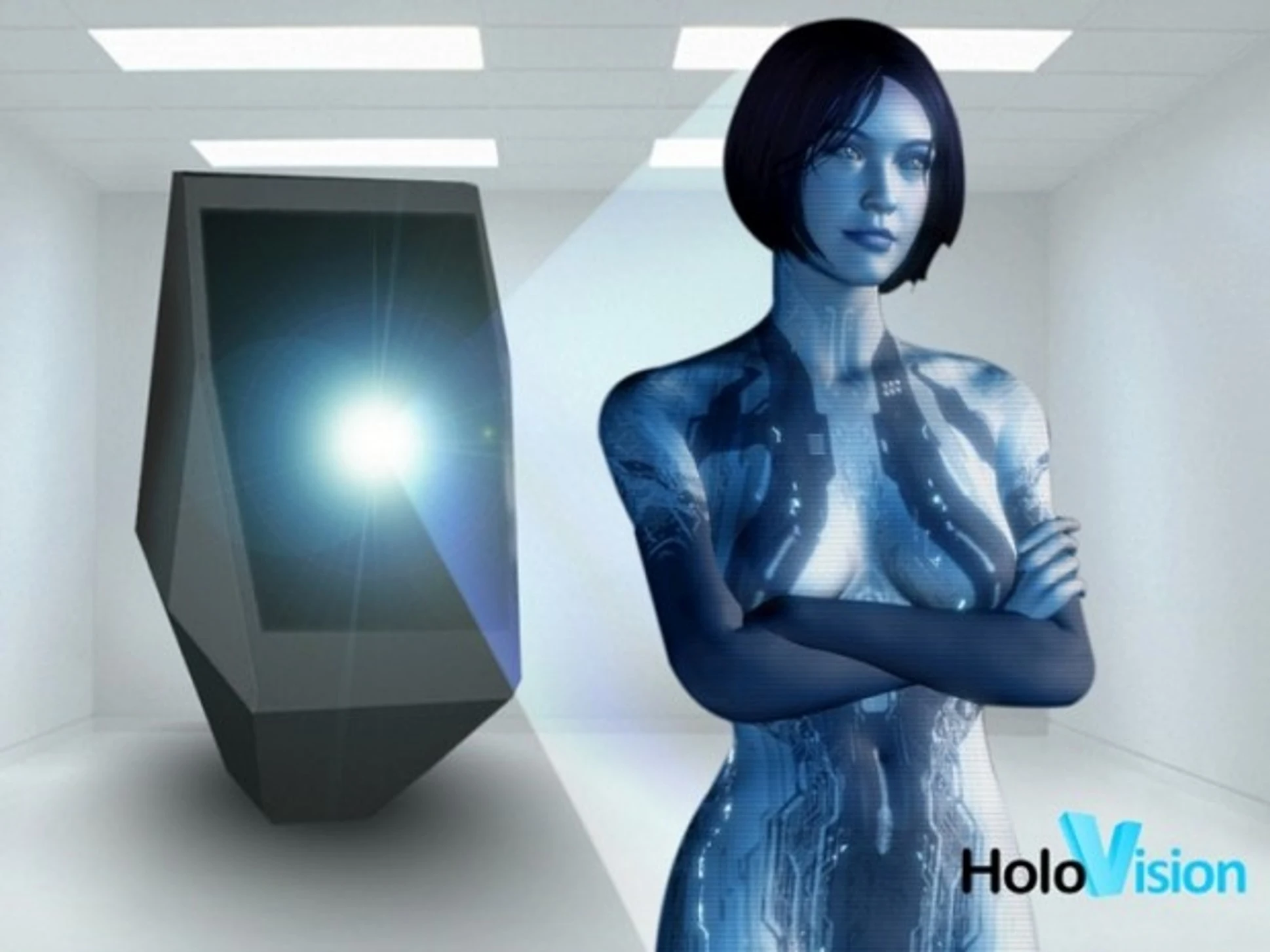 The Holovision projector is designed to produce a life-size image of a person