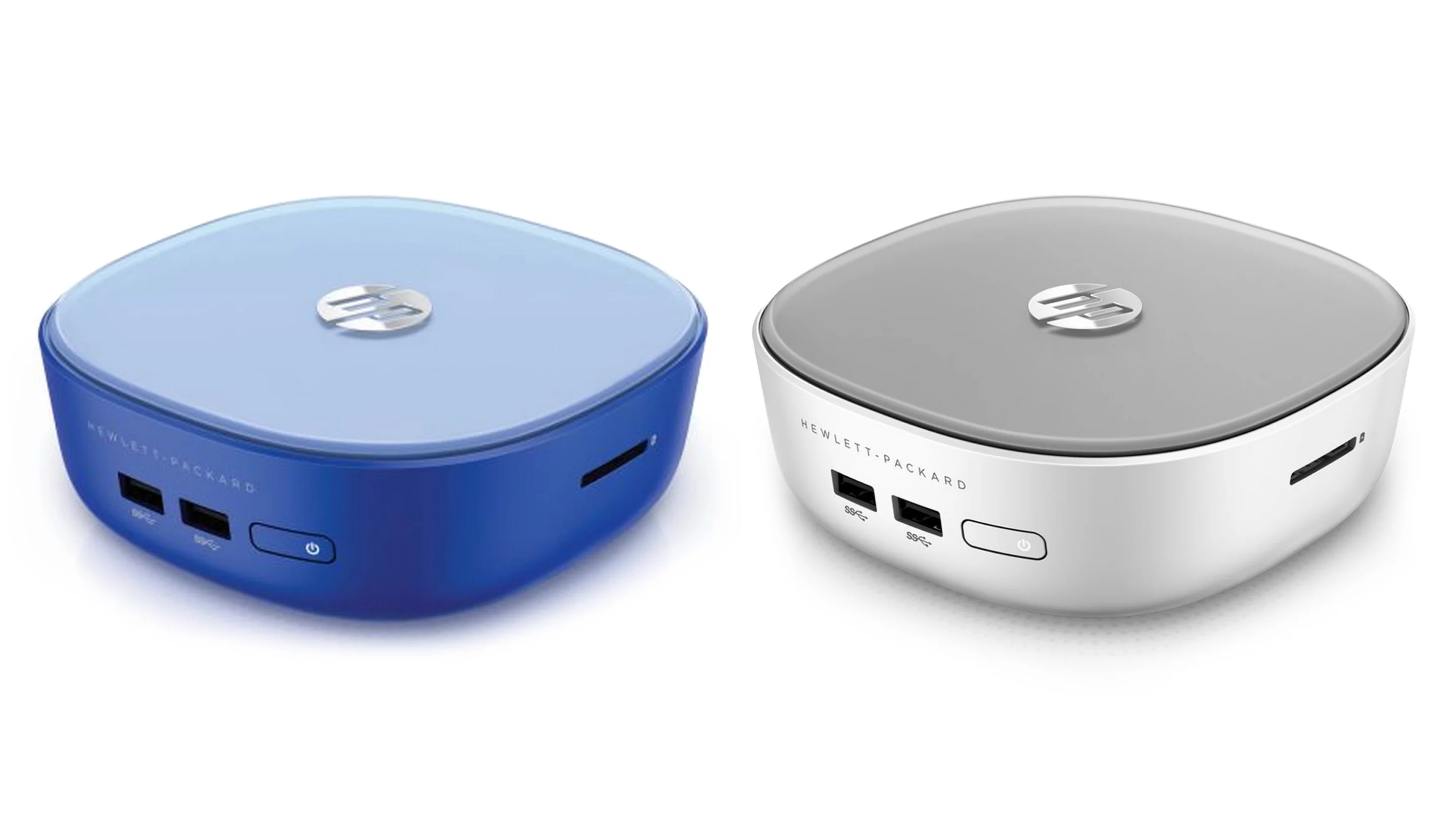 HP's new miniature desktop computers – the Stream Mini (left) and Pavilion Mini (right)