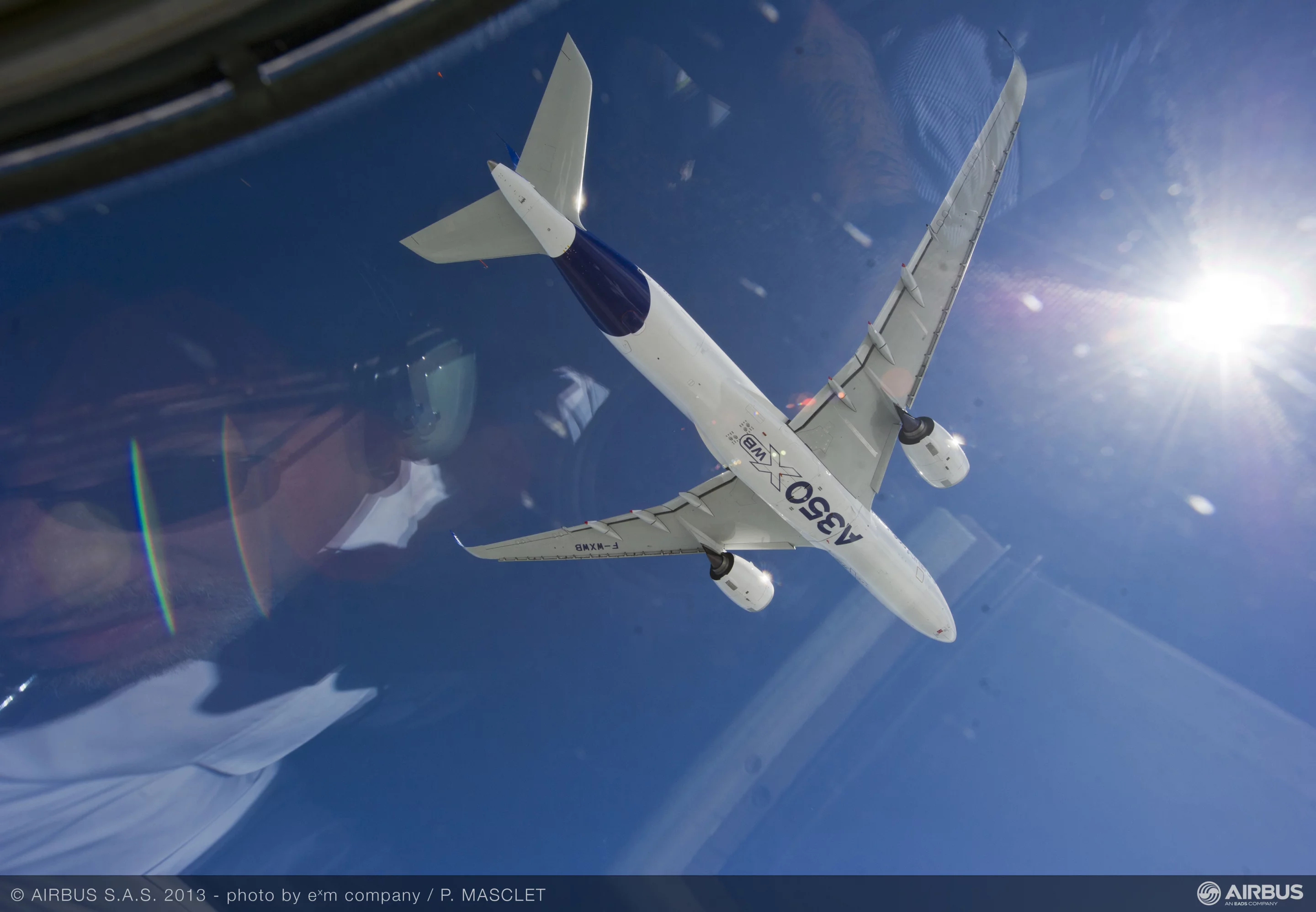 The Airbus A350 XWB was accompanied by a chase plane