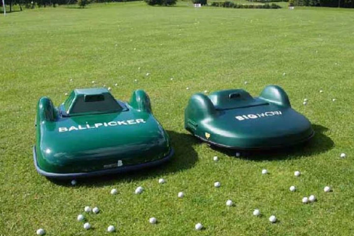 The Ball Picker and BigMow robots are designed to autonomously prowl the golf range