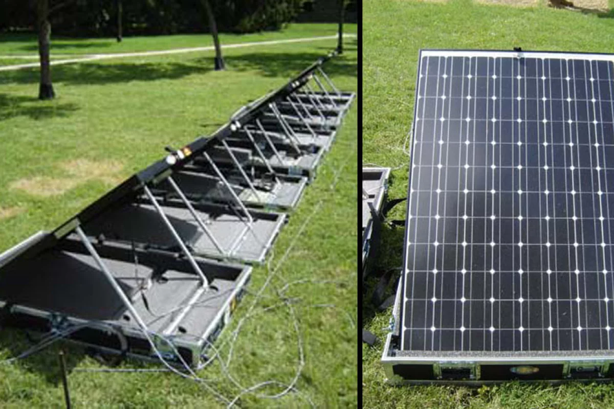 The GREENS solar panels can be rapidly deployed in the field to provide front line forces with power for computing devices, targeting systems and communications devices