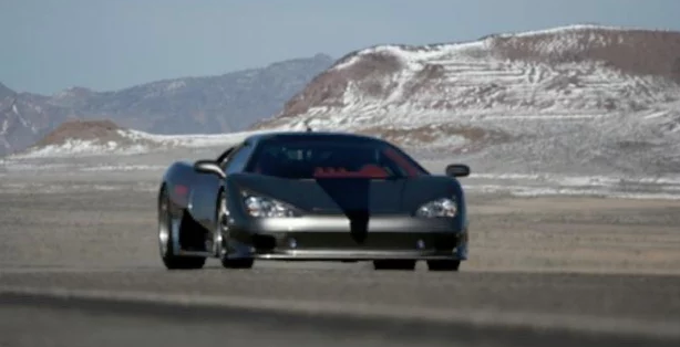In September 2007, Shelby Supercars (SSC) broke the world record with its 1183bhp, twin-turbo V8 Ultimate Aero TT. The first pass was recorded at 257.41mph (414.31kmh) and the second pass was recorded at 254.88mph (410.24kmh) in testing on a temporarily-closed two lane stretch of public highway in the company's home state of Washington for an average top speed of 256.15mph.