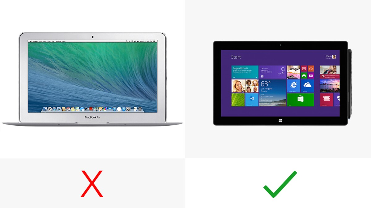 The Surface has a touchscreen; no Mac has ever had one