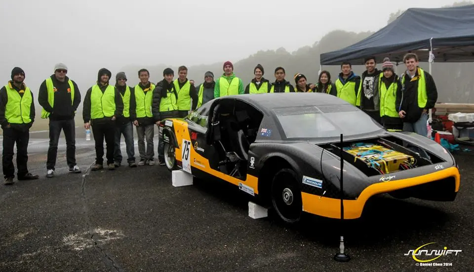 A shot of the Sunswift team members who went to the Australian Automotive Research Centre for the record attempt (Photo: Sunswift / Daniel Chen)