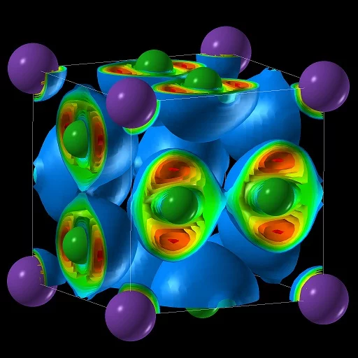 Electron localization function in the cubic NaCl3 structure (Image: Stony Brook University)