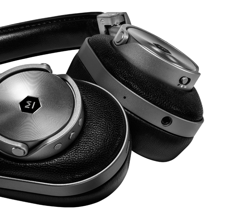 The Master & Dynamic MW60 headphones are made of stainless steel, cowhide, and lambskin leather