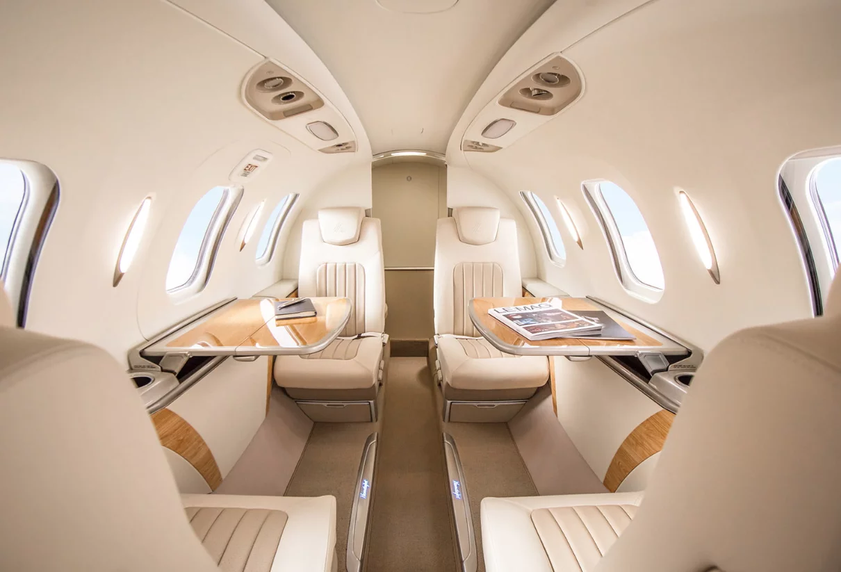 The HondaJet Elite has capacity for seven occupants including the pilot