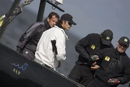 Carl Philip, Prince of Sweden, on board Victory Challenge. Photo: Carlo Borlenghi