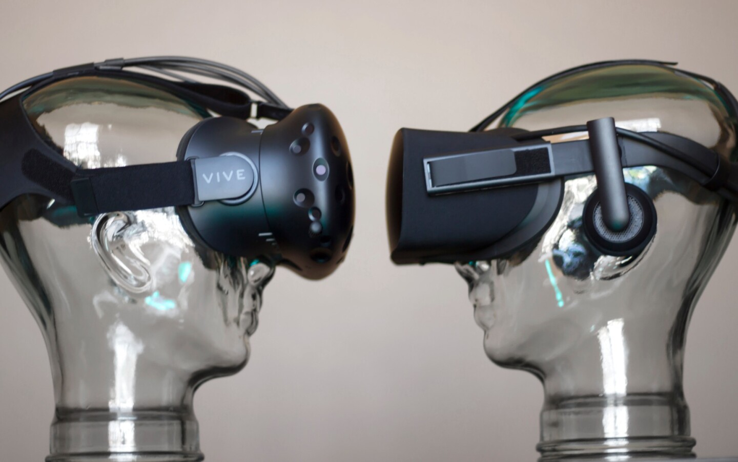 HTC Vive (left) with Oculus Rift