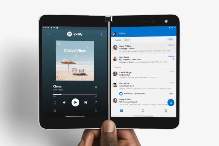 The Microsoft Surface Duo can run two apps side by side