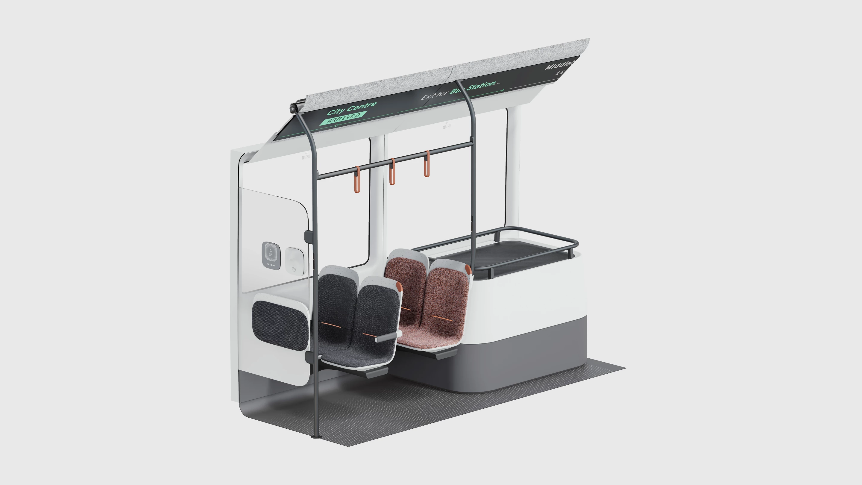 Traditional four-seat front-facing layout
