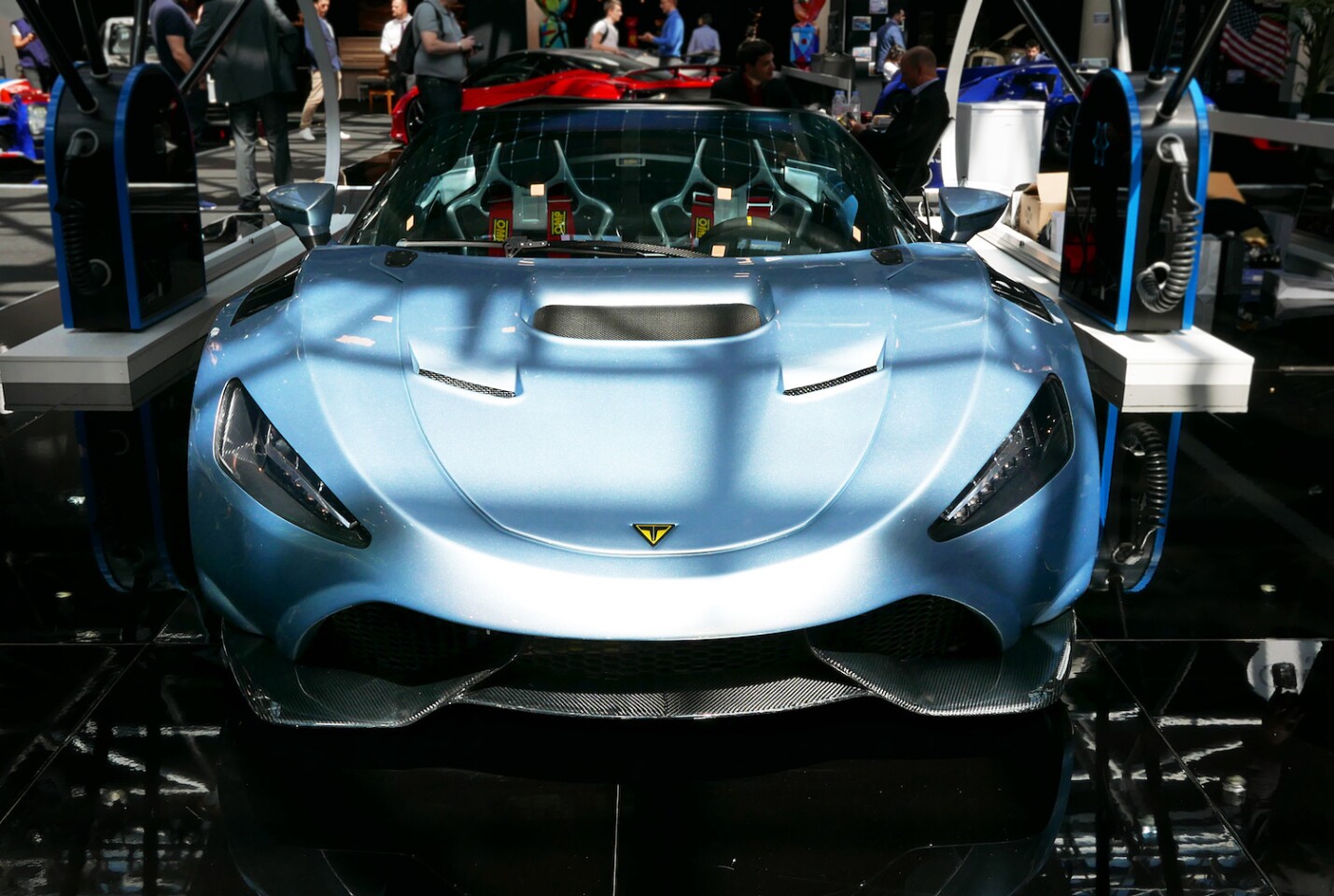 Slovenian supercar manufacturer Tushek returned to Top Marques this year with a new TS 900H Apex hybrid delivering peak power of 985 kW (1340 hp) and a whopping 1690Nm of torque. The Apex weighs 1410 kg at the kerb, has a top speed of 380km/h, and will accelerate from 0-100km/h in 2.5 seconds. The base model costs EUR€1.2 million (approx USD$1.475 million)