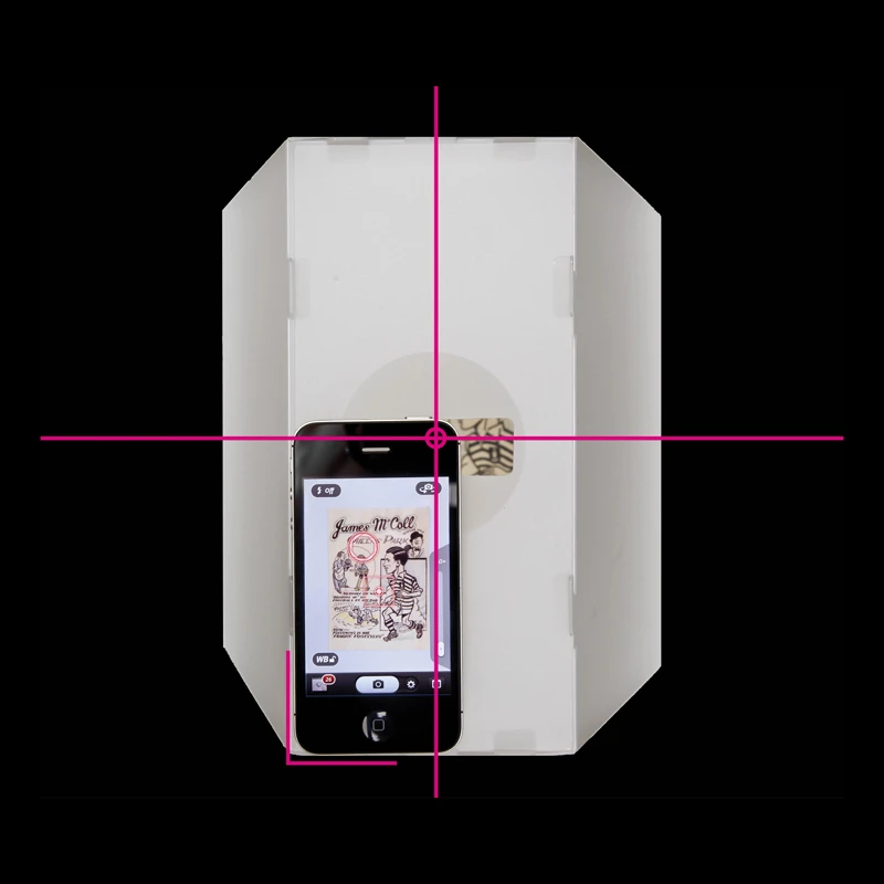 The Steady Stand 200 is designed specifically for the iPhone, its lens aligning to the center of the copy board below (Photo: Modahaus)