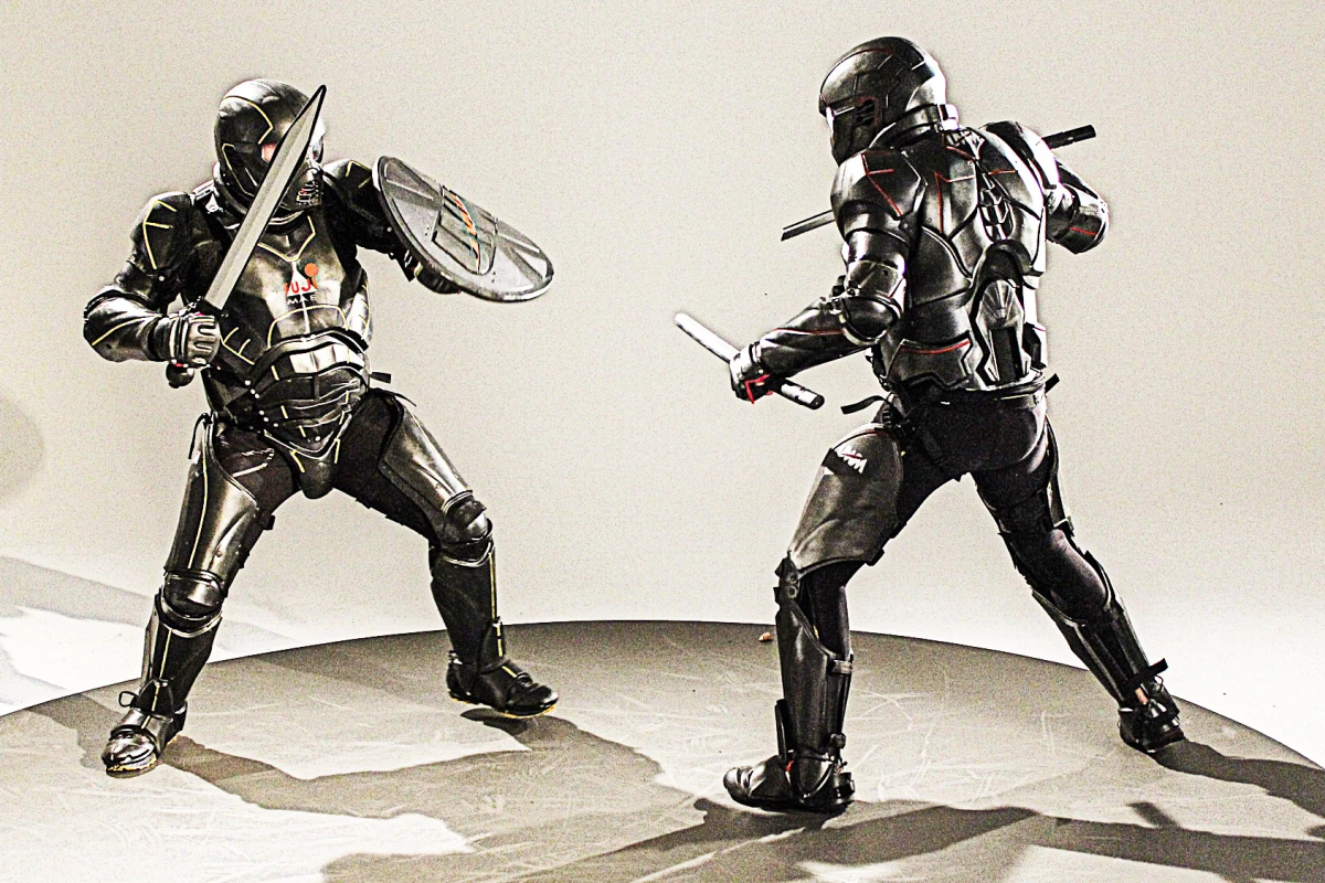 Ultimate Weapons Master, or UWM, allows full contact weapons fighting to the virtual death, using high-tech armor that registers strike damage and gives the fighters a real-time health bar