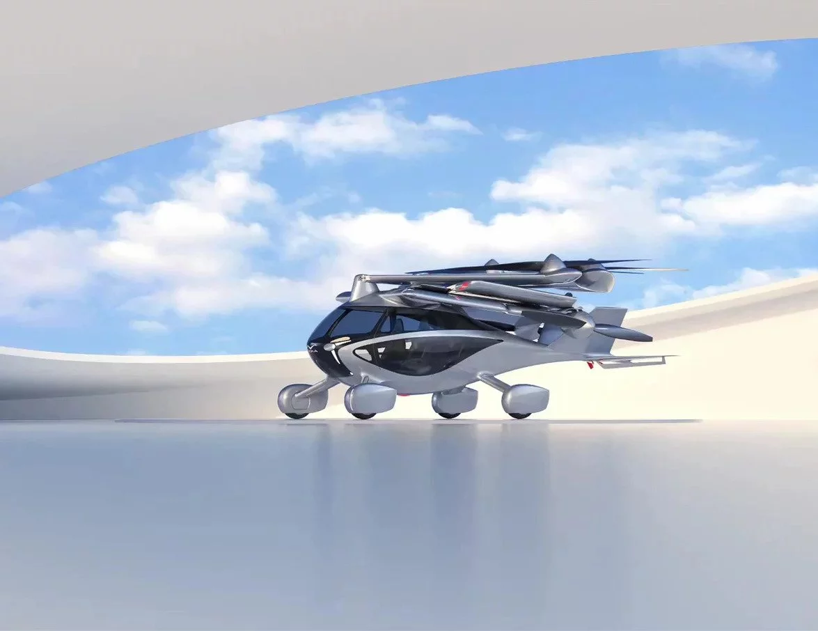 The Aska is a four-seat street-legal car concept that auto-folds out into a six-rotor transitioning eVTOL