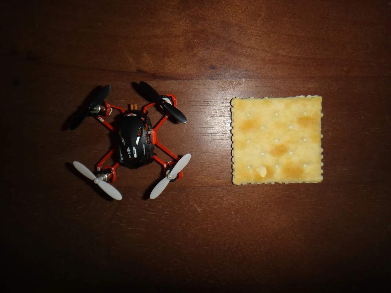 Even the frame by itself is just 1.8 in (4.5 cm) on each side, giving it almost the exact same footprint as a typical saltine cracker