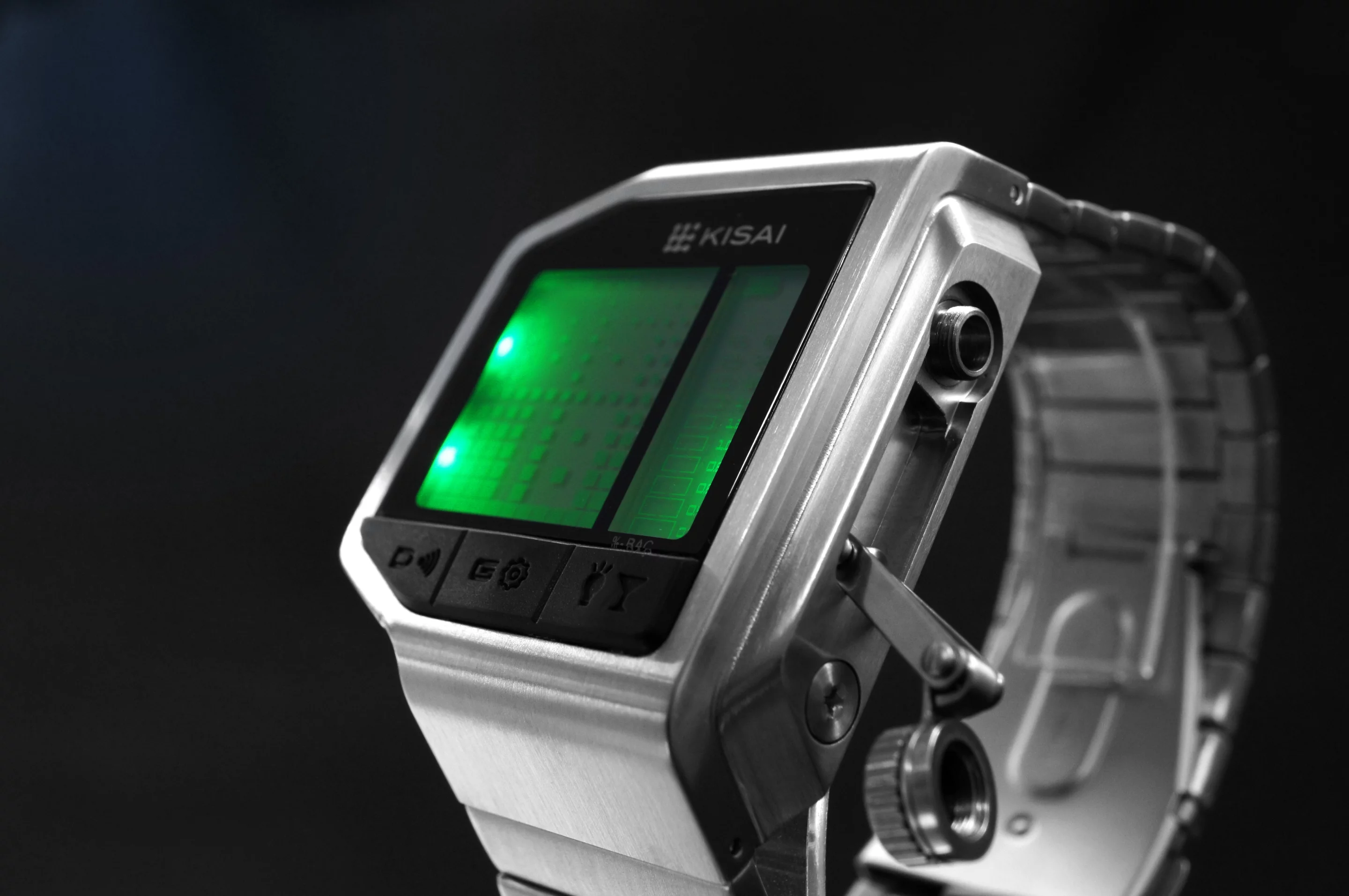 A cap on the side of the Kisai Intoxicated watch opens up to reveal a small port with a sensor inside