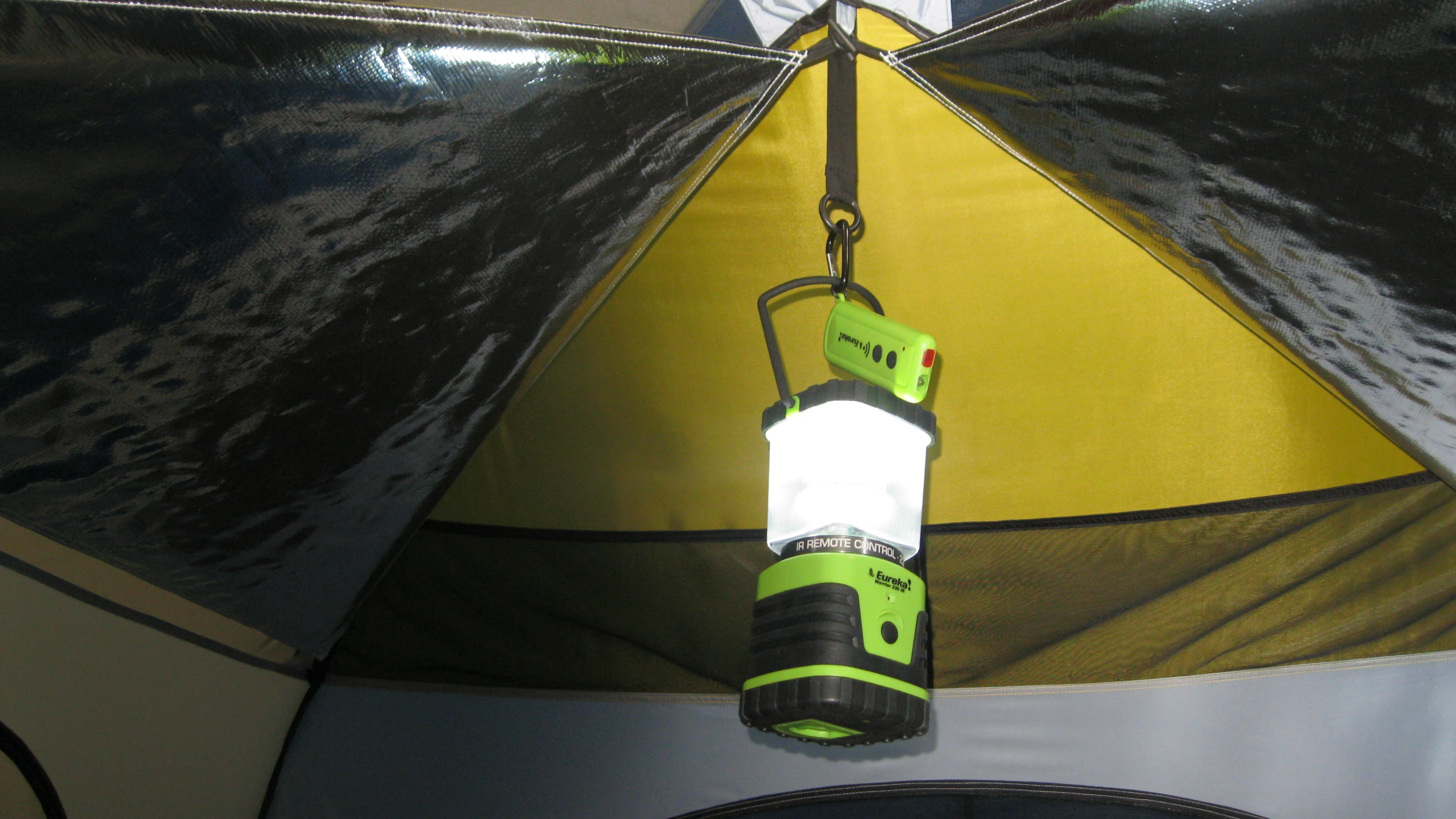 The photo doesn't highlight it well, but Eureka's E!luminate system increases the strength of the lantern