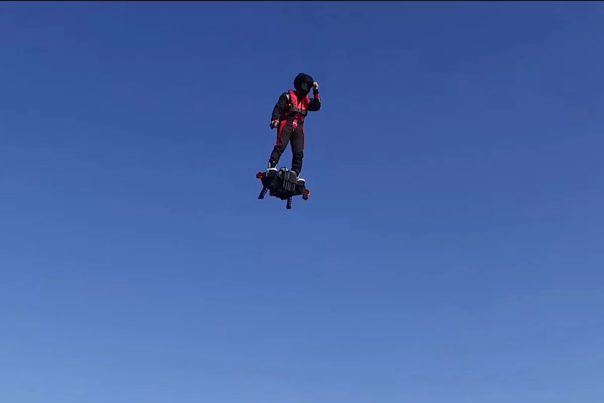 Flyboard Air: Franky Zapata looks strangely calm for a man standing on nothing but a pile of jet thrust