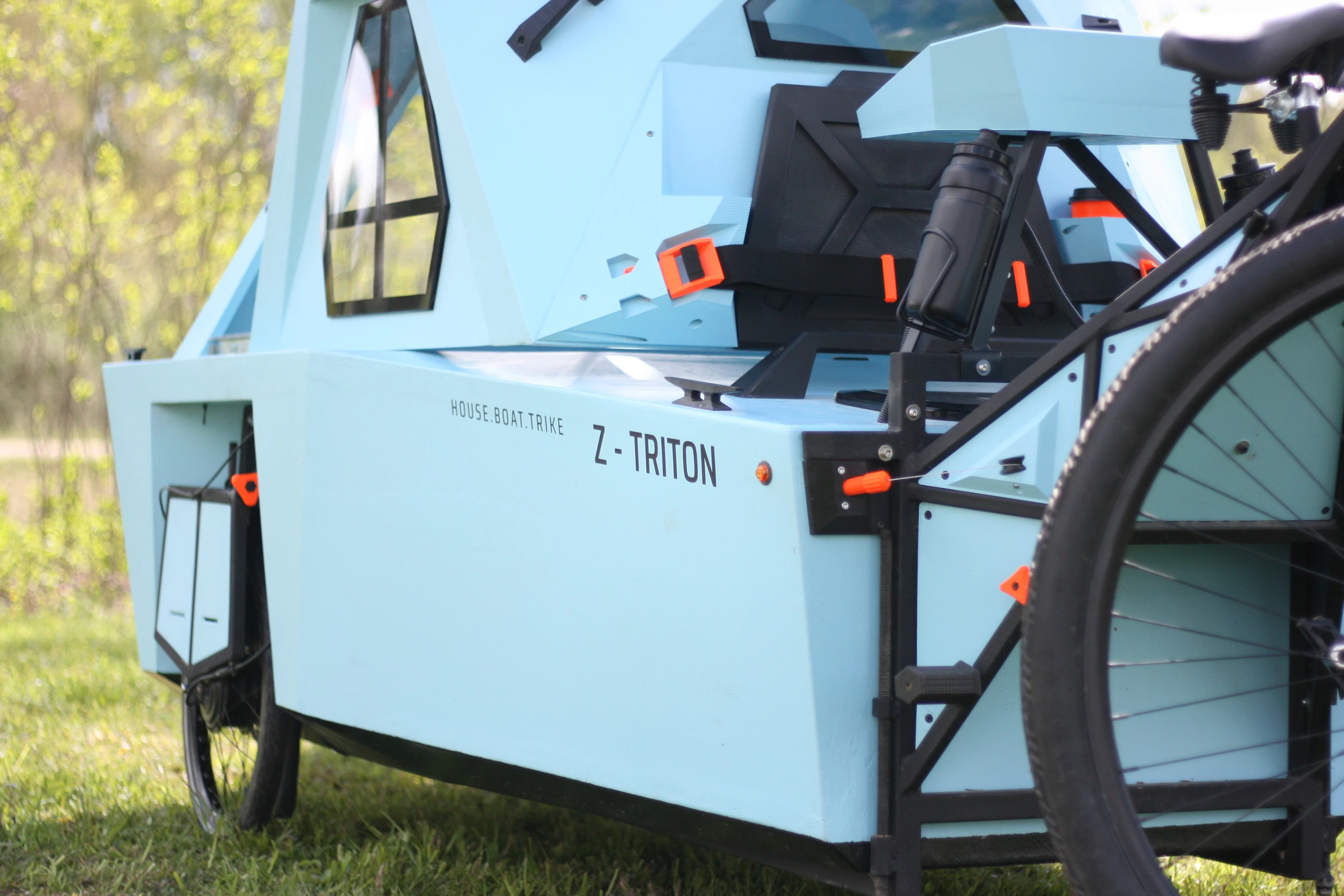 The Z-Triton is made from plywood and fiberglass, with a steel frame