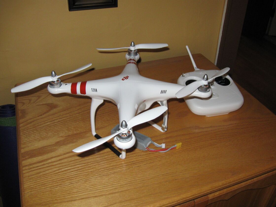 A shot of my DJI Phantom, taken using the camera's built-in flash