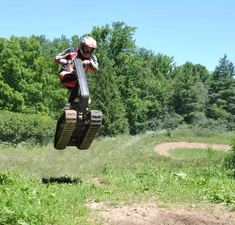 The DTV Shredder can travel over practically any terrain courtesy of its two continuous molded rubber tank treads