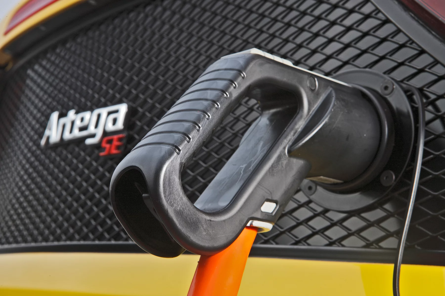 The Artega SE's charging port