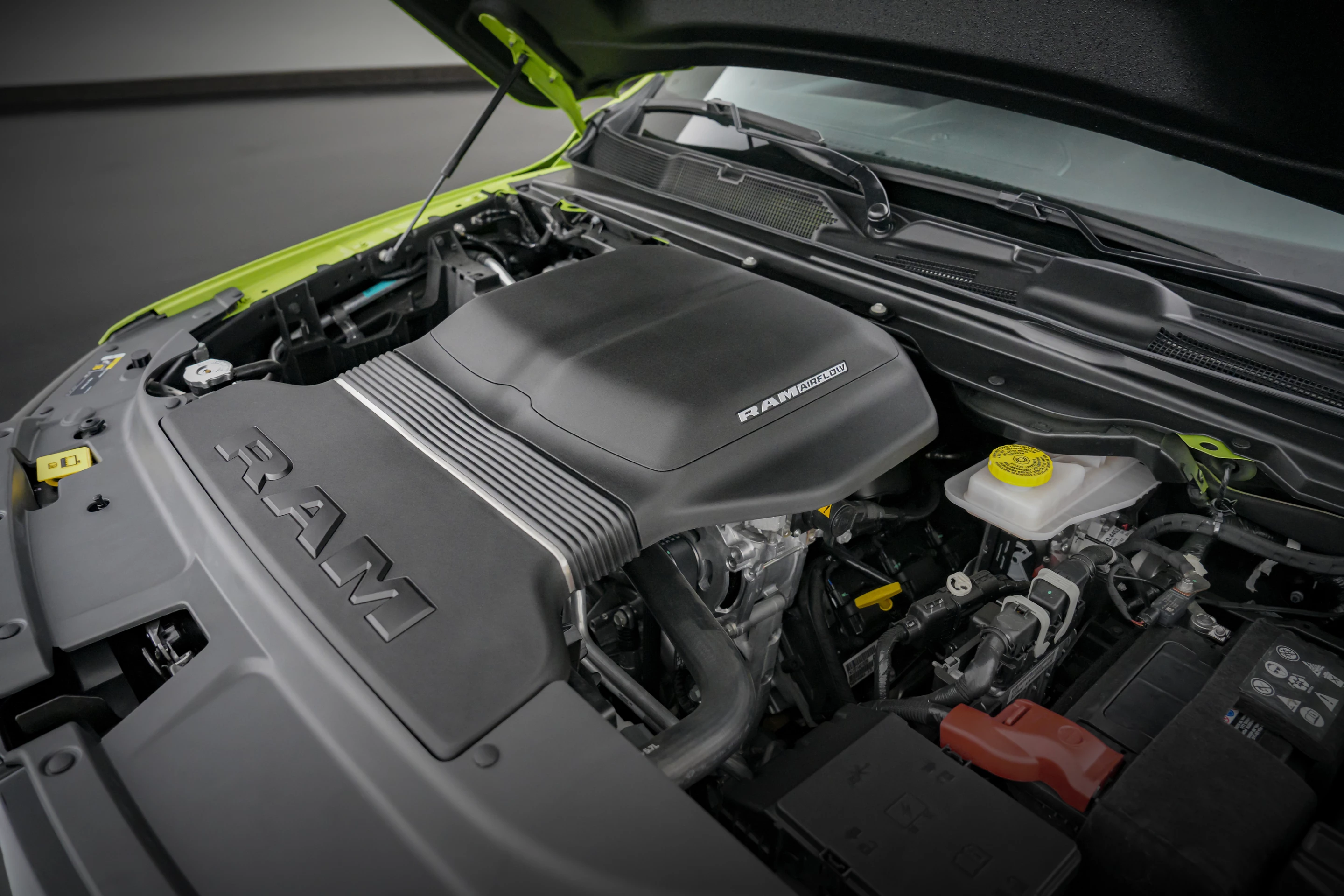 The Dude Ram Concept's engine compartment is mostly unchanged from the standard Ram 1500